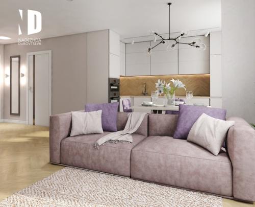 Визуализация кухни - гостиной. 03