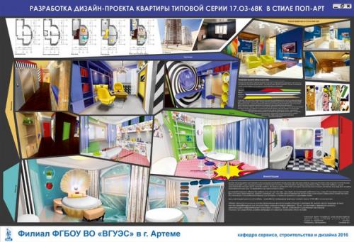 Дипломный проект. Разработка Интерьера Квартиры в Стиле Поп-арт.