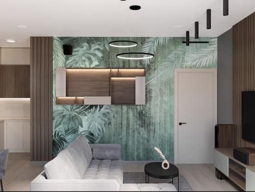 Открытая кухня - гостиная дополнена отдельной спальней и кабинетом с полноценной удобной зоной для удаленной работы (72 кв. 03