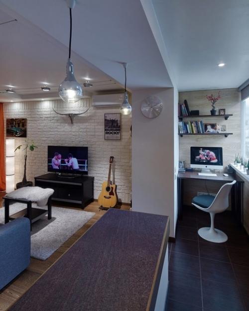 Интерьер квартиры - студии для 30-летнего холостяка. 05