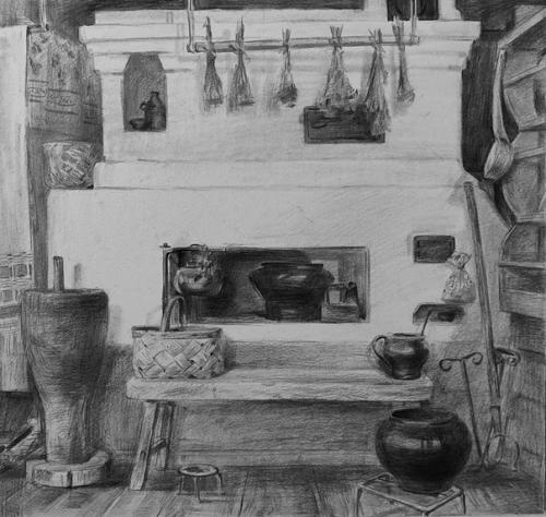 Рисунки интерьеров:  1. музыкальная гостиная в тригорском. 01