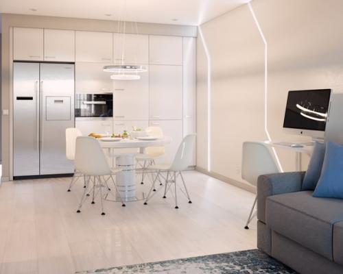 Проект: двухкомнатная квартира в Иркутске, ЖК Космический. 03