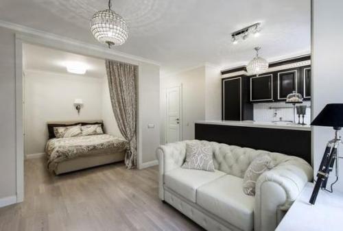 Стильный интерьер в черном и белом цвете. 04