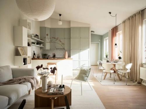 Приятный и нежный дом в цвете шалфей с тёплыми акцентами. 01