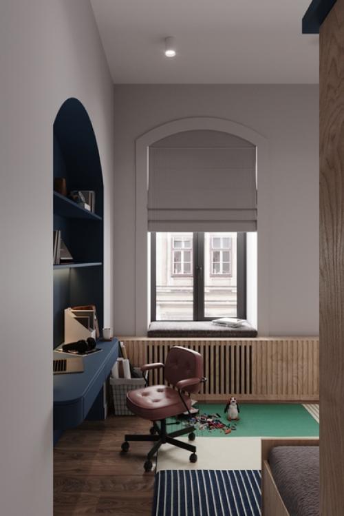 Завершают знакомство с интерьерами квартиры в историческом центре Петербурга две детские комнаты. 07