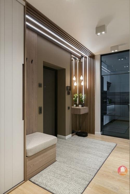 Интерьер кухни - гостиной в современном стиле в квартире площадью 70 кв. 04