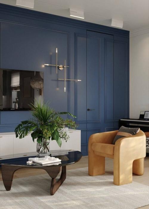 Кухня - гостиная в новом проекте в Москве. 02