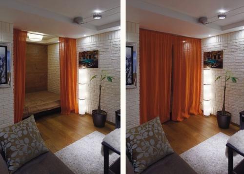 Интерьер квартиры - студии для 30-летнего холостяка. 01