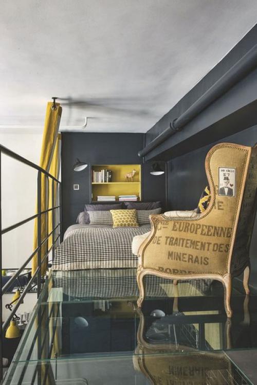 Творческий и нерафинированный дизайн для квартиры в Париже (75 кв. 02