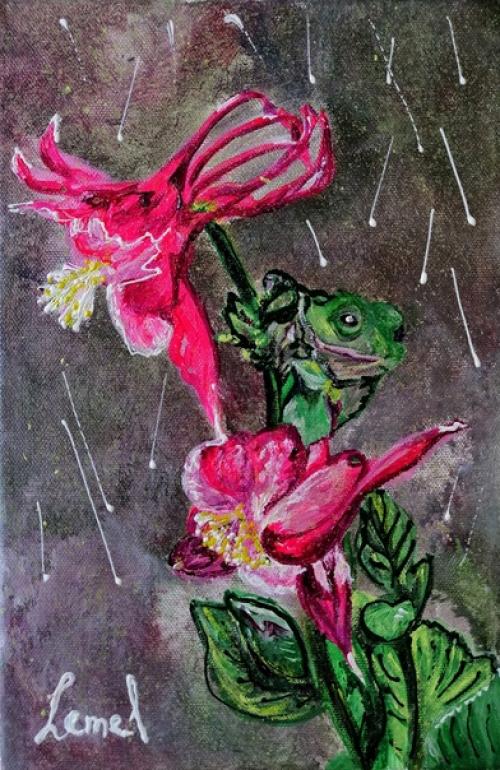 Весёлые лягушечки в музыке капель звенящих летних дождей родились. 03