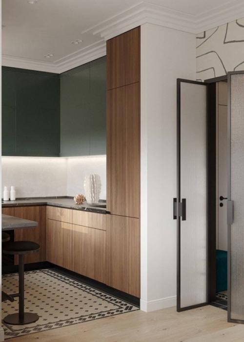 Кухня - гостиная в новом проекте в Москве. 03