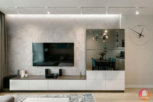 Интерьер кухни - гостиной в современном стиле в квартире площадью 70 кв. 03