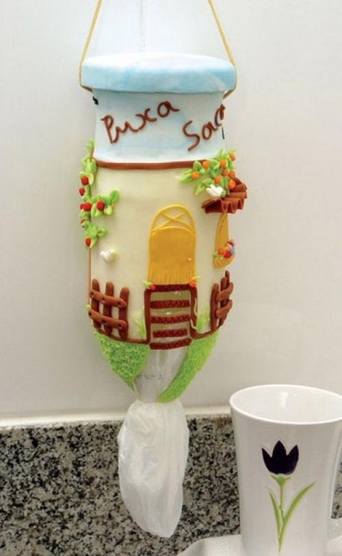 Уютный домик для хранения пакетов (мастер-класс. Уютный домик для хранения пакетов (мастер-класс.