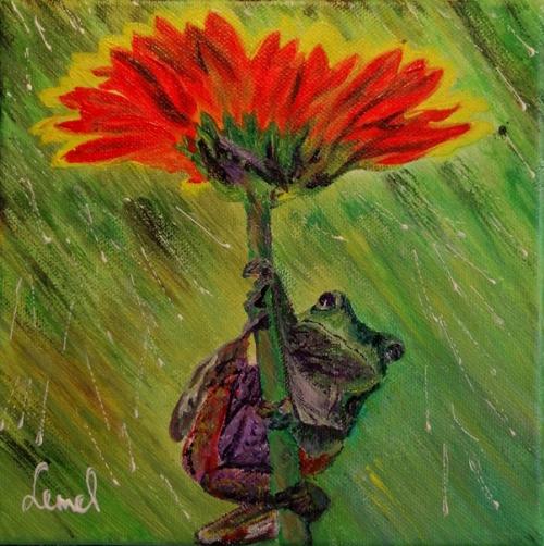 Весёлые лягушечки в музыке капель звенящих летних дождей родились. 01