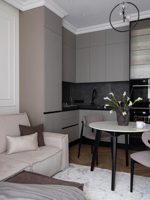 Интерьер однокомнатной квартиры 38 м 2 в ЖК вереск в Москве. 01