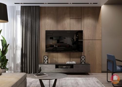 Современный стильный интерьер кухни - гостиной. 05