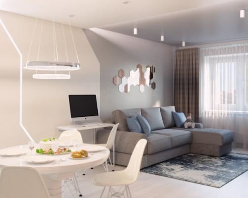 Проект: двухкомнатная квартира в Иркутске, ЖК Космический. 02