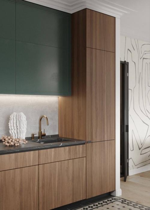 Кухня - гостиная в новом проекте в Москве. 05