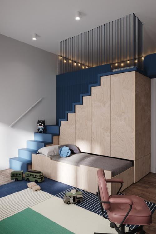 Завершают знакомство с интерьерами квартиры в историческом центре Петербурга две детские комнаты. 04