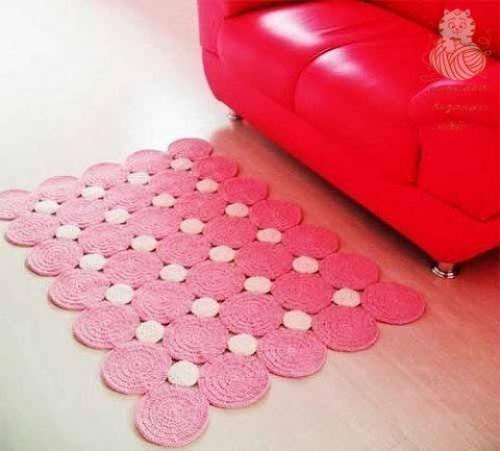 Коврики из круглых мотивов - идеи и схемы. 01