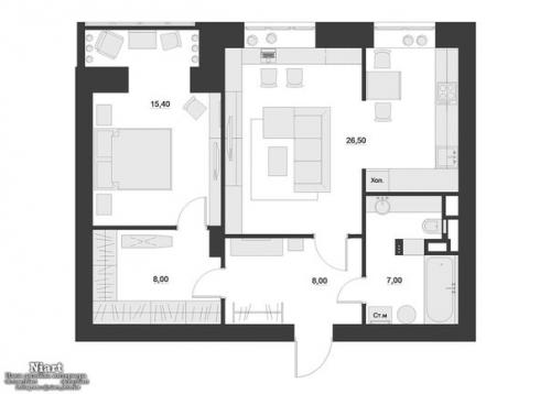 Дизайн квартиры 65 кв. 09