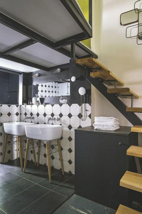 Творческий и нерафинированный дизайн для квартиры в Париже (75 кв. 07