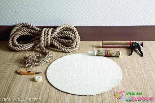 Стильные коврики из веревки. 01