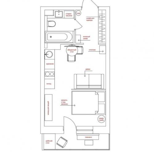Квартира - студия 30 кв. 09