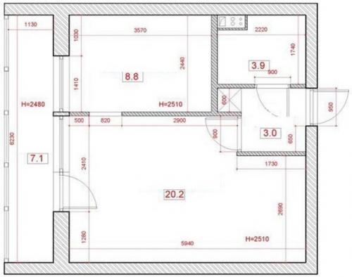 Интерьер квартиры - студии для 30-летнего холостяка. 09