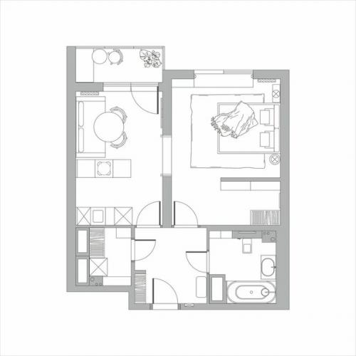 Свежий летний интерьер квартиры (50 кв. 09