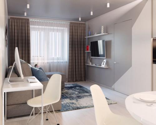 Проект: двухкомнатная квартира в Иркутске, ЖК Космический. 01