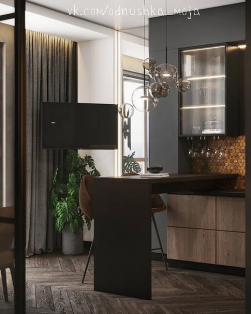 Уникальный интерьер квартиры в современном стиле для девушки - руководителя. 02