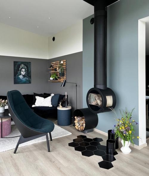 Интересный графичный интерьер в Норвегии. 01