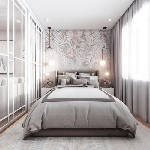 2 х - комнатная квартира с зонирование одной комнаты на гостиную - спальню (18 м. вторая комната - детская. 02