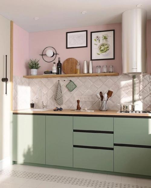 Приятный интерьер кухни - гостиной и балкона. 01