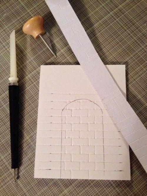 Картонный камин в кукольный домик. 03