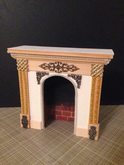 Картонный камин в кукольный домик. 07
