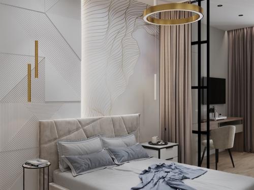 Интерьер квартиры площадью 36, 37 м 2 в ЖК ленинградка, 58 выполнен в современном стиле. 04