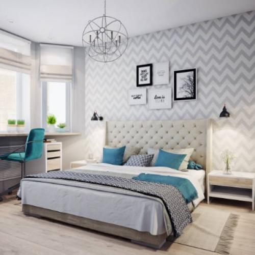 Интерьер однокомнатной квартиры в скандинавском стиле. 05