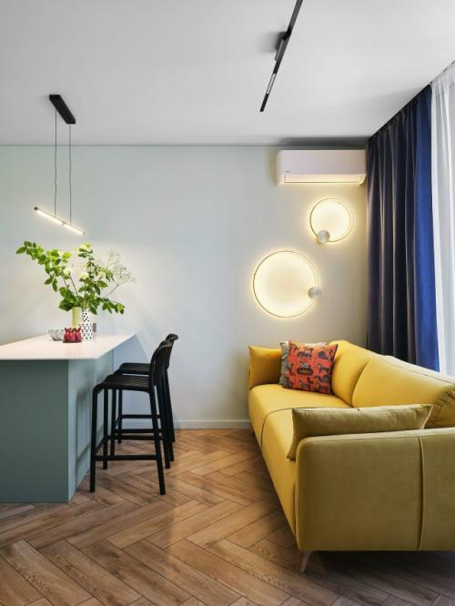 Интерьер 1-комнатной квартиры 36, 1 м 2 (40, 5 м 2 с балконом) в ЖК Никольский в Тюмени. 05