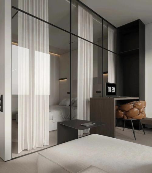 Это дизайн - проект небольшой квартиры площадью 38 квадратных метров, разработанный студией Дениса Горшкова. 02