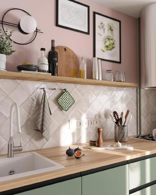 Приятный интерьер кухни - гостиной и балкона. 02