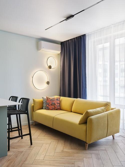 Интерьер 1-комнатной квартиры 36, 1 м 2 (40, 5 м 2 с балконом) в ЖК Никольский в Тюмени. 06