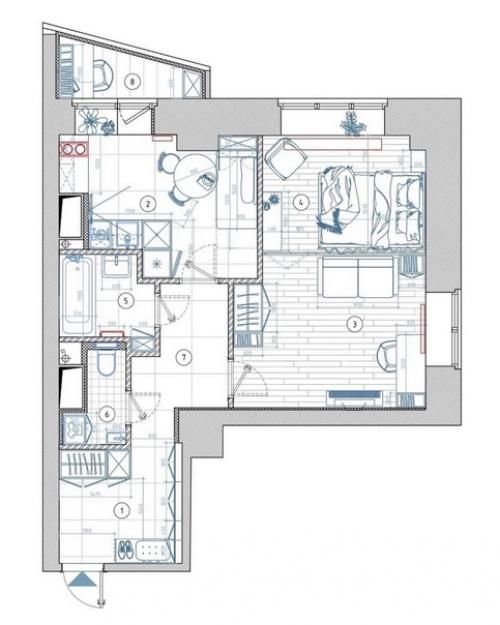 Квартира, общая площадь 47, 8 кв. 09