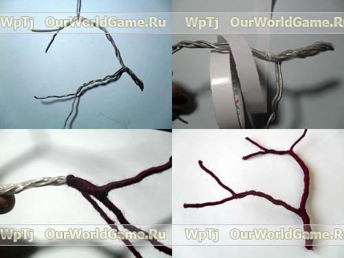 Мастер класс веточка цветущей вишни из пайеток и бусинок. 06