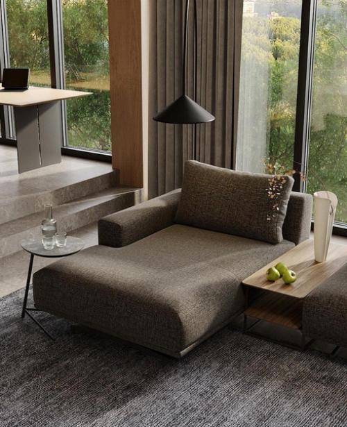 Строгий дизайн гостиной от студии Skdesign. 01