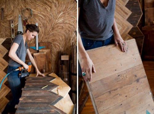 Изящная девушка - столяр создаёт великолепные предметы интерьера из дерева: 03