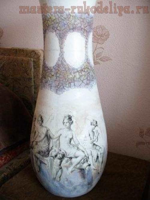 Античная напольная ваза своими руками - мастер-класс. 06