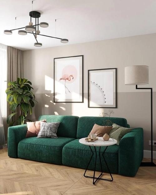 Приятный интерьер кухни - гостиной и балкона. 05