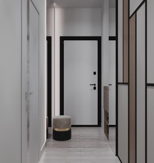 Интерьер квартиры площадью 36, 37 м 2 в ЖК ленинградка, 58 выполнен в современном стиле. 08